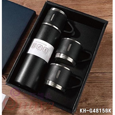 KH-G4815BK 304不銹鋼1瓶2杯禮盒組(黑)