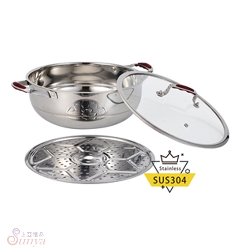 CI-3403 304不鏽鋼湯蒸鍋