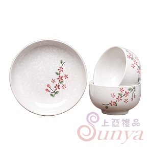 CI-221C櫻陶花手繪碗盤組(2碗1盤)