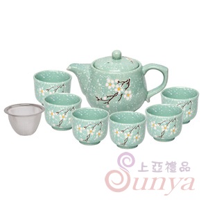 CI-116C梅花花語茶具組(6杯1壺)