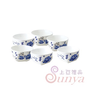CI-666E青花天燈碗(6入)(手工盒)