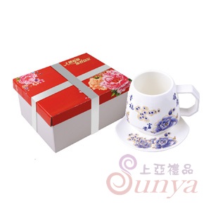 CI-11GA青花天燈咖啡杯盤組(1入)(精裝盒)