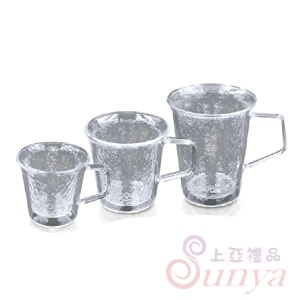 CF250雙層玻璃錘紋馬克杯組250ml 2入/組