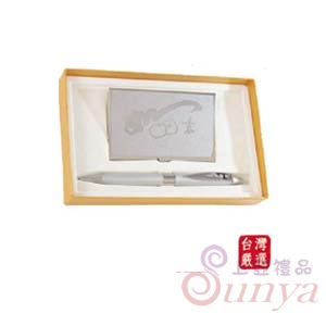 2J-08B如意名片盒+筆(手工盒)