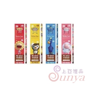 NO.1157奶油獅三角塗頭鉛筆12支裝