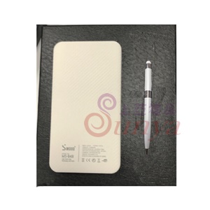 皮革行動電源+筆