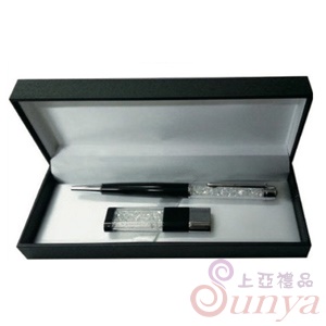 晶鑽原子筆(黑色)8G金鑽USB