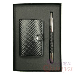 防磁卡片盒碳纖觸控原子筆組