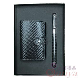 防磁卡片盒碳纖觸控原子筆組