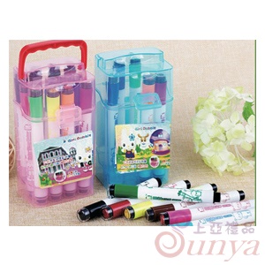 FV-38 12色吉妮可水洗彩色筆附放大鏡印章(直立式)