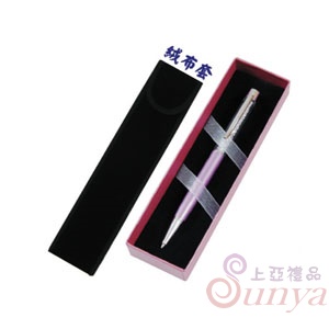 D102-2頂級平頭晶鑽筆緞帶禮盒(紫)