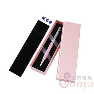 D103-2頂級平頭晶鑽筆緞帶禮盒(粉)