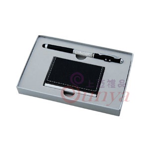 C065水鑽四用黑+皮面名片夾