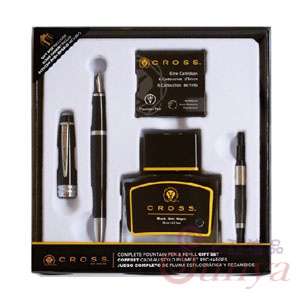 AT0456-7MS/5黑亮漆鋼筆墨水禮