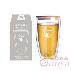 GM-400竹蓋雙層玻璃杯400ml