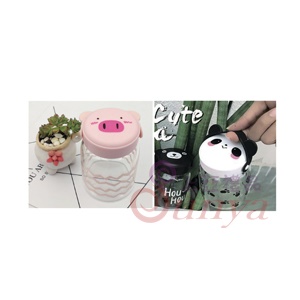手提動物玻璃杯320ML
