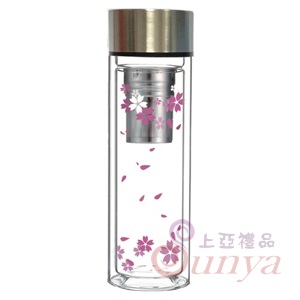 雙層玻璃杯500ML附套