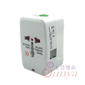 TH-729旅行萬用插頭(雙USB)