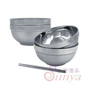 TH-386 304不鏽鋼碗筷4入組