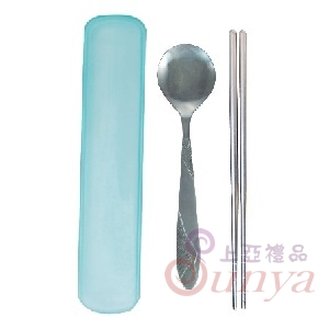 A031兩件抽盒組(仙鶴圓匙+筷+台製盒)