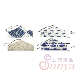 F086和風棉麻三角餐具袋