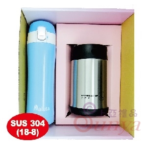C5508 Maluta嘟嘟彈跳杯450ml+真空食物悶燒罐500ml