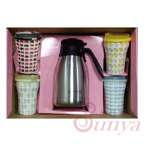 B010-3妙廚師真空咖啡壺1.5L+樂淘淘杯4入