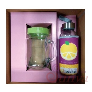 H027玻璃水瓶300ml+密封杯500ml