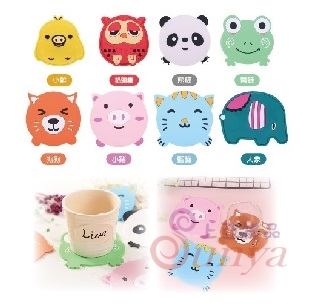 D095動物造型軟膠杯墊