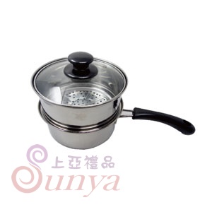 W015好廚聚#410材質單柄雙層蒸鍋