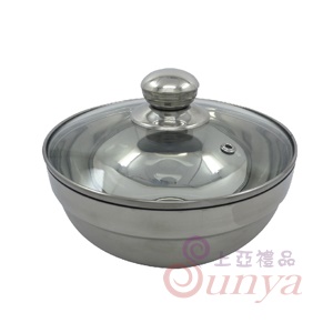 BL0018-3不鏽鋼雙層隔熱湯碗(附玻璃蓋)