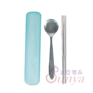 A031兩件抽盒組(仙鶴圓匙+筷+台製盒)