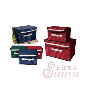 BOX-005(大)花邊點點收納箱