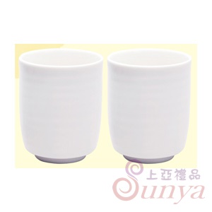 2556白色螺紋杯2入