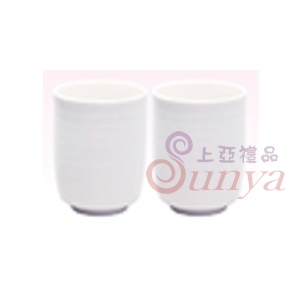 白色螺紋杯