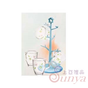 MTBS437-4N吸盤式樹杯架馬克杯(