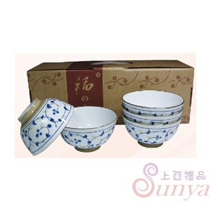 KT-4746藍繪彩5入飯碗組