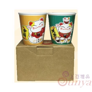 KT-4576-2五福招財貓2入水杯組