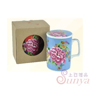 KT-4597R紅牡丹平蓋杯