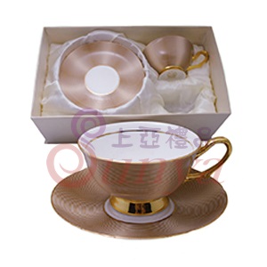 KT-6002骨瓷咖啡杯碟組-金(2客入