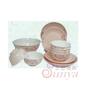 KT-4721P櫻花(粉底)11件式餐具組