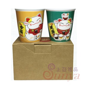KT-4576-2五福招財貓2入水杯組