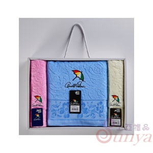 WEI-PM2003經典壓花1+2毛浴巾組(臺灣製造)