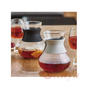 醒茶濾泡壺 黑色/白色