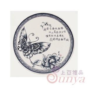 BF-AB03青花蝶語圓型吸水杯墊