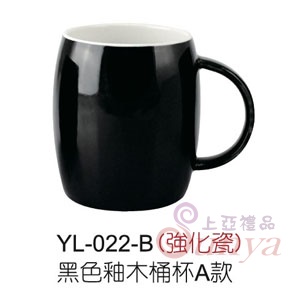 YL-022-B黑色釉木桶杯A款(強化瓷)