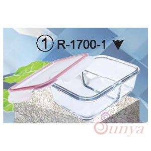 R-1700-1分隔耐熱玻璃保鮮盒(長方)