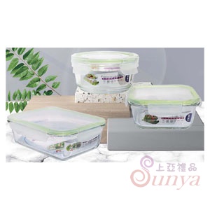 R-100-1+R-200-1+R-500-1 3入密扣式玻璃禮盒組(一圓一方一