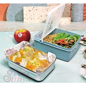 S-4500X掀蓋式不鏽鋼餐盒(玫瑰紅)