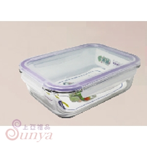 R-500-1密扣式玻璃保鮮盒(長方)薰衣草紫